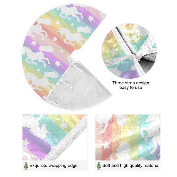 ATTX Rainbow Star Unicorn Christmas Tree Skirt 35.4 inch Ornaments Xmas Tree Skirts for Christmas Holiday Decoration Year Party ATTX Rainbow Star Unicorn Christmas Tree Skirt 35.4 inch Ornaments Xmas Tree Skirts for Christmas Holiday Decoration Year Party