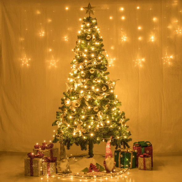 66FT 200 LED Indoor String Light Christmas Fairy String Lights Plug in 8 Modes Extendable for Indoor Outdoor Wedding Birthday Christmas Tree Garden Decor (Warm White)