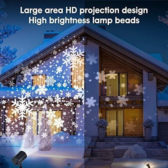 Christmas Projector Lights Outdoor,LED Snowfall Lights Waterproof,Dynamic Snowflake Christmas Projector Lights for Indoor Outdoor Landscape Christmas Decoration,Holiday,Wedding,Home Garden Decor Light