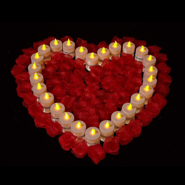 Battery Tea Lights: 24 Pack LED Tea Lights Candles Realistic and Bright Flickering Holiday Operated Flameless LED Tea Light for Seasonal & Event Celebration Warm Yellow Lamp Battery Powered