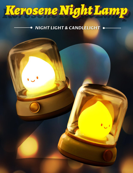 Ghost Campfire Night Light for Adult, Cute Flameless Kerosene Lamp, Rechargeable Portables Camping Light, Halloween Christmas Decor for Desktop, Bedroom, Sink Counter Lighting