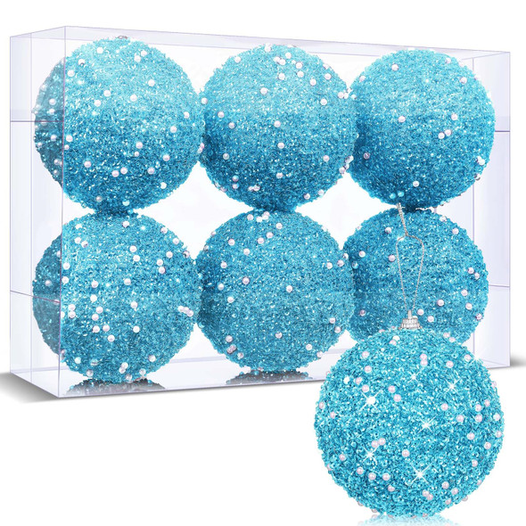 6 Pcs Christmas Ball Ornaments Glitter Sequin Foam Ornaments Hanging Christmas Tree Ball Decorations Indoor Outdoor for Xmas Wedding Party Holiday Decor(Light Blue,4 Inch) 6 Pcs Christmas Ball Ornaments Glitter Sequin Foam Ornaments Hanging Christmas Tree Ball Decorations Indoor Outdoor for Xmas Wedding Party Holiday Decor(Light Blue,4 Inch)