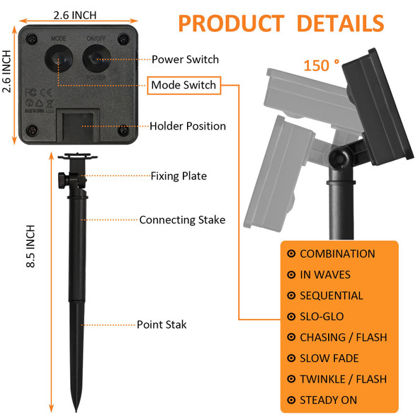 Beieverluck 4 Pack Solar Powered Fairy Lights Outdoor Waterproof 33FT 100 LED Solar String Lights Outside with 8 Modes Solar Twinkle Lights for Trees Fence Garden Patio Yard Decorations, Warm White