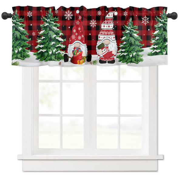 Christmas Valance for Windows Cute Christmas Gnome Window Toppers Valances Rod Pocket 1 Panel Xmas Tree Red Buffalo Plaid Window Treatments for Kitchen Bathroom Bedroom 54 x 18 inch Christmas Valance for Windows Cute Christmas Gnome Window Toppers Valances Rod Pocket 1 Panel Xmas Tree Red Buffalo Plaid Window Treatments for Kitchen Bathroom Bedroom 54 x 18 inch