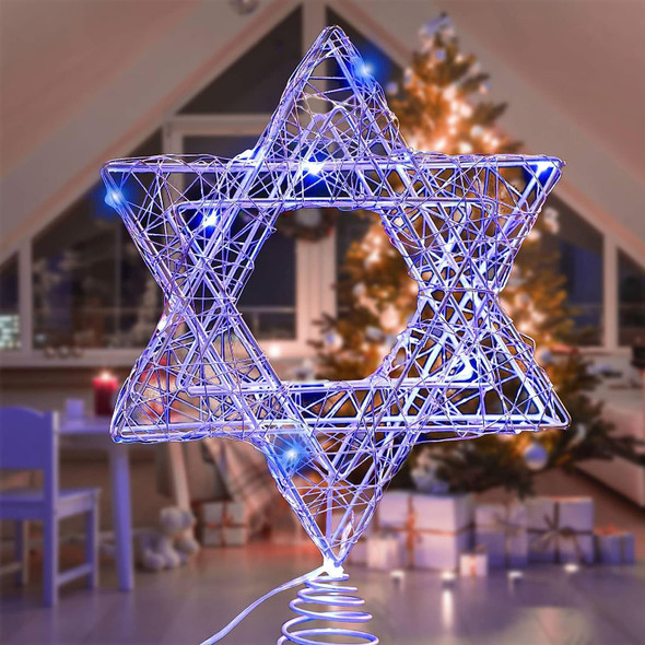 11 Inch Christmas Tree Star Topper 3AA Battery Powered Christmas Tree Topper Lighted, Silver Iron Christmas Tree Star Topper with 20LED Lights, for Christmas, Party & Home(Blue Light 11 Inch Christmas Tree Star Topper 3AA Battery Powered Christmas Tree Topper Lighted, Silver Iron Christmas Tree Star Topper with 20LED Lights, for Christmas, Party & Home(Blue Light