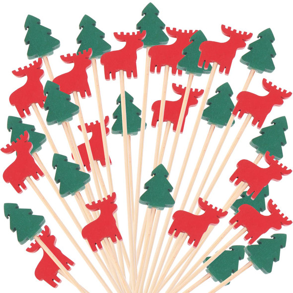 200Pcs Christmas Cocktail Picks for Appetizers, Wood Cocktail Toothpicks for Fruits, Santa Claus Snowflake Snowman Christmas Tree Elk Xmas Holiday Food Picks for Holiday Party Dessert 200Pcs Christmas Cocktail Picks for Appetizers, Wood Cocktail Toothpicks for Fruits, Santa Claus Snowflake Snowman Christmas Tree Elk Xmas Holiday Food Picks for Holiday Party Dessert