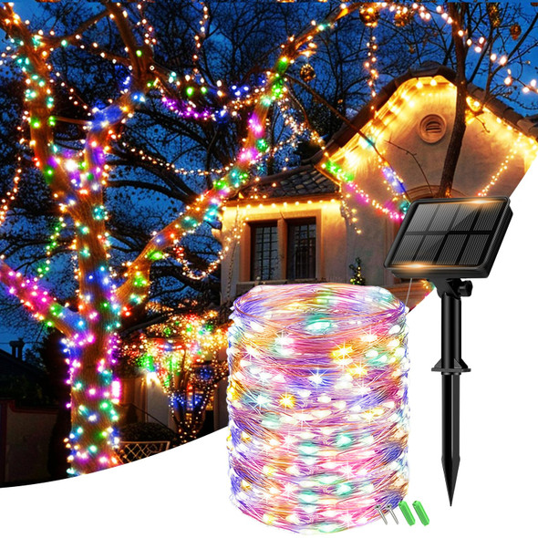 1 Pack Solar Fairy Lights for Outside Waterproof, 49FT/15M 150LED Solar String Lights Outdoor 8 Modes Solar Twinkle Lights for Garden Yard Christmas Tree Wedding Party Decor, Multicolor 1 Pack Solar Fairy Lights for Outside Waterproof, 49FT/15M 150LED Solar String Lights Outdoor 8 Modes Solar Twinkle Lights for Garden Yard Christmas Tree Wedding Party Decor, Multicolor