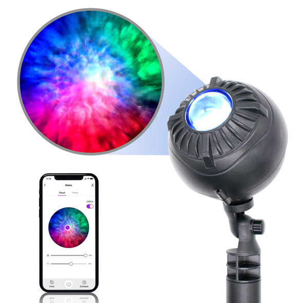 BlissLights Oblivia - IP65 Outdoor Nebula Cloud Projector, LED Landscape Lighting, Garden Path Light for Year-Round Exterior Decor, Christmas, or Events (RGB)