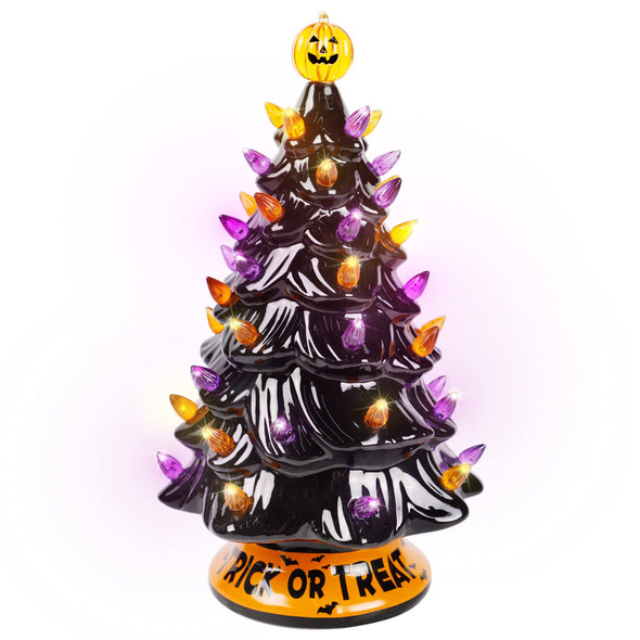 Blissun 12" Halloween Decorations Ceramic Tree, Hand-Painted Black Christmas Tree, Battery Powered Tabletop Halloween Lighted Ceramic Tree for Indoor Office Home Halloween Decorations Blissun 12" Halloween Decorations Ceramic Tree, Hand-Painted Black Christmas Tree, Battery Powered Tabletop Halloween Lighted Ceramic Tree for Indoor Office Home Halloween Decorations