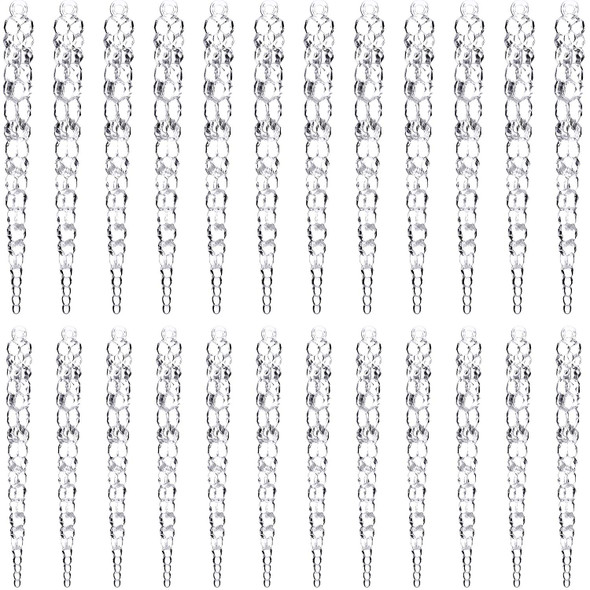 Blulu 24 Pieces Clear Icicle Ornaments Plastic Icicle for Christmas Holiday Tree or Wedding Decoration 5 Inch and 5-9/10 Inch Blulu 24 Pieces Clear Icicle Ornaments Plastic Icicle for Christmas Holiday Tree or Wedding Decoration 5 Inch and 5-9/10 Inch