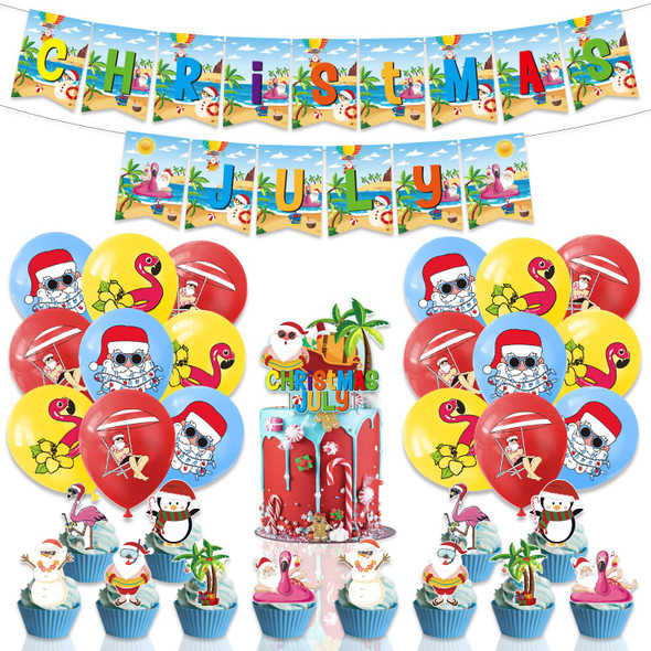 32 Pieces July Christmas Party Supplies Including Tropical Christmas Party Banner July Summer Latex Balloon Printed Santa Flamingo Tropical for Hawaiian Beach Party Summer Holiday Party Supplies 32 Pieces July Christmas Party Supplies Including Tropical Christmas Party Banner July Summer Latex Balloon Printed Santa Flamingo Tropical for Hawaiian Beach Party Summer Holiday Party Supplies