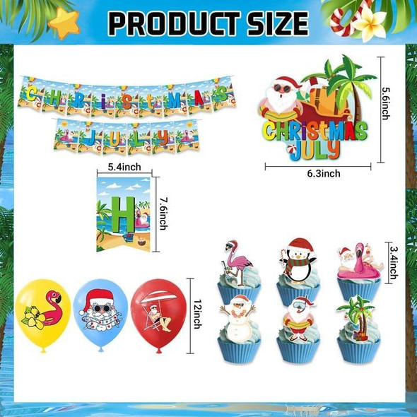 32 Pieces July Christmas Party Supplies Including Tropical Christmas Party Banner July Summer Latex Balloon Printed Santa Flamingo Tropical for Hawaiian Beach Party Summer Holiday Party Supplies 32 Pieces July Christmas Party Supplies Including Tropical Christmas Party Banner July Summer Latex Balloon Printed Santa Flamingo Tropical for Hawaiian Beach Party Summer Holiday Party Supplies