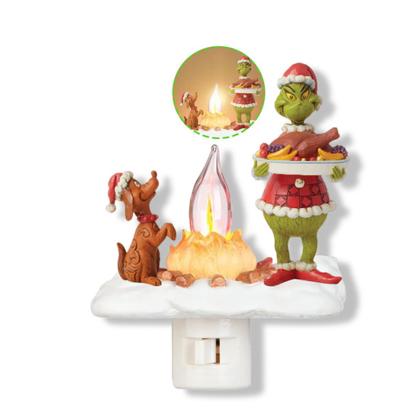 Grinnch Christmas Decorations, Ghost Campfire Flickering Nightlight Grinnch Holding Food Ornaments, Christmas Night Lights Plug into Wall Decorations for Wall Party Bedroom Living Room Hallway Grinnch Christmas Decorations, Ghost Campfire Flickering Nightlight Grinnch Holding Food Ornaments, Christmas Night Lights Plug into Wall Decorations for Wall Party Bedroom Living Room Hallway