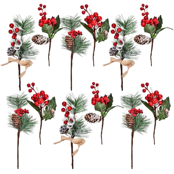 Boutique 12 Red Berry and Pine Cone Christmas Picks with Holly Branches for Holiday Decorations Great Addition to Any Christmas Decor Crafts, Wreath, Garland or Tree Boutique 12 Red Berry and Pine Cone Christmas Picks with Holly Branches for Holiday Decorations Great Addition to Any Christmas Decor Crafts, Wreath, Garland or Tree