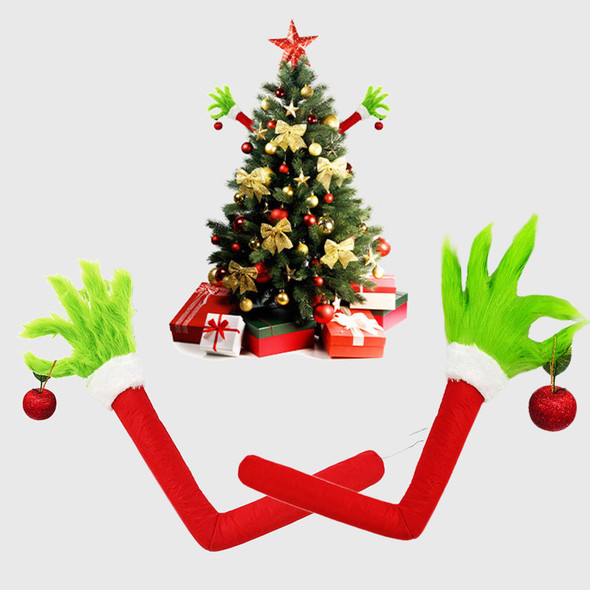 Christmas Elf Body Tree Decorations, Christmas Tree Arm, Christmas Green Monster Stole Xmas Tree Toppe, Pose-able Christmas Elf Stuffed Leg Arm and Head for Christmas Tree Hanging Ornament (2PCS) Christmas Elf Body Tree Decorations, Christmas Tree Arm, Christmas Green Monster Stole Xmas Tree Toppe, Pose-able Christmas Elf Stuffed Leg Arm and Head for Christmas Tree Hanging Ornament (2PCS)