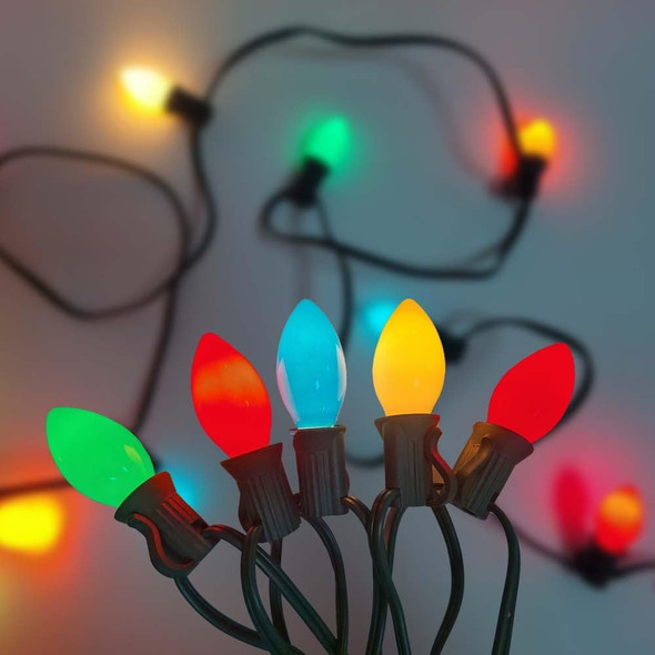 C7 Multicolor Christmas Lights Outdoor, 25Ft Vintage Christmas String Lights with 27 Multicolor Ceramic Incandescent Bulbs (2 Spare) for Christmas Outdoor Holiday Party Patio Wedding Decoration C7 Multicolor Christmas Lights Outdoor, 25Ft Vintage Christmas String Lights with 27 Multicolor Ceramic Incandescent Bulbs (2 Spare) for Christmas Outdoor Holiday Party Patio Wedding Decoration