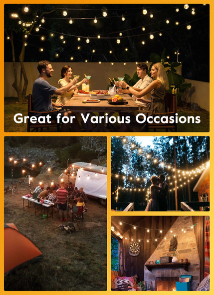 Brightown Outdoor Solar String Lights 34FT - LED G40 Pro Globe Patio Energy Saving with 11 Shatterproof Bulbs, 3 Light Modes Waterproof Hanging Lights for Christmas Outside Garden Backyard Party Decor Brightown Outdoor Solar String Lights 34FT - LED G40 Pro Globe Patio Energy Saving with 11 Shatterproof Bulbs, 3 Light Modes Waterproof Hanging Lights for Christmas Outside Garden Backyard Party Decor
