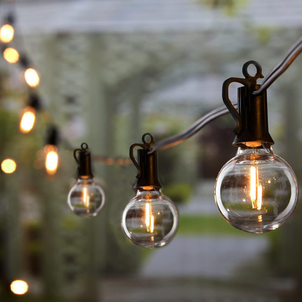 Brightown Outdoor String Lights - Connectable Dimmable LED Patio String Lights with G40 Globe Plastic Bulbs, All Weatherproof Hanging Lights for Outside Backyard Porch (50 ft - 25 LED Bulbs) Brightown Outdoor String Lights - Connectable Dimmable LED Patio String Lights with G40 Globe Plastic Bulbs, All Weatherproof Hanging Lights for Outside Backyard Porch (50 ft - 25 LED Bulbs)