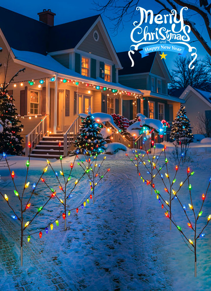 Brightown LED Twig Lights, 4 Packs Lighted Branches for Vases Plug in, C6 Driveway Christmas Lights, Outdoor Christmas Stems Outdoor Decorations Yard, Multicolor Brightown LED Twig Lights, 4 Packs Lighted Branches for Vases Plug in, C6 Driveway Christmas Lights, Outdoor Christmas Stems Outdoor Decorations Yard, Multicolor
