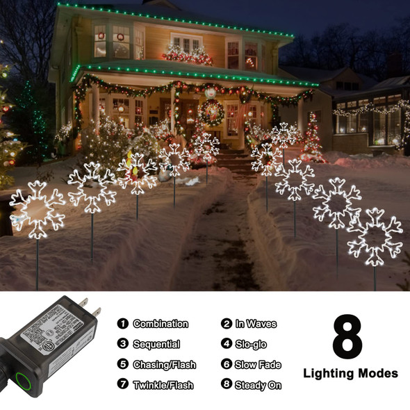 Snowflakes Christmas Pathway Lights Outdoor, 10 Large Snowflakes Christmas Decorations Outdoor Yard, Pathway Marker Stake Lights for Patio Ground Path Sidewalk Walkway Driveway Snowflakes Christmas Pathway Lights Outdoor, 10 Large Snowflakes Christmas Decorations Outdoor Yard, Pathway Marker Stake Lights for Patio Ground Path Sidewalk Walkway Driveway