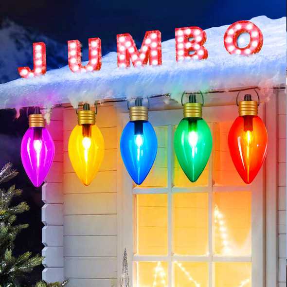 11Feet 5 LED Super Jumbo Christmas String Lights or Pathway Marker Lights, Outdoor Xmas Decorations- Jumbo C9 Hanging Lights Waterproof Lawn Dec for Holiday Home Tree Roof Yard Garden, Multicolor 11Feet 5 LED Super Jumbo Christmas String Lights or Pathway Marker Lights, Outdoor Xmas Decorations- Jumbo C9 Hanging Lights Waterproof Lawn Dec for Holiday Home Tree Roof Yard Garden, Multicolor