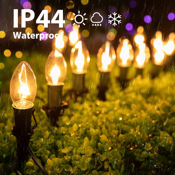 C9 Christmas Lights Outdoor, 2 Packs Total 51.4 Ft 40 Bulbs Christmas Pathway Lights, Waterproof Walkway Lights for Outside Driveway Sidewalk Outdoor Christmas Decorations Yard, Clear C9 Christmas Lights Outdoor, 2 Packs Total 51.4 Ft 40 Bulbs Christmas Pathway Lights, Waterproof Walkway Lights for Outside Driveway Sidewalk Outdoor Christmas Decorations Yard, Clear