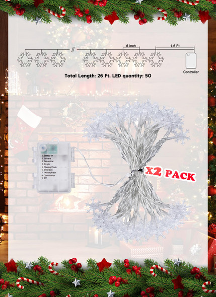 Christmas Snowflakes Light, Snowflakes Holiday Lights with Battery Operated, Waterproof Shatterproof Snowflake Decorative Xmas Fairy Lights for Outdoor Xmas Decor (Pure White, 2 Pack) Christmas Snowflakes Light, Snowflakes Holiday Lights with Battery Operated, Waterproof Shatterproof Snowflake Decorative Xmas Fairy Lights for Outdoor Xmas Decor (Pure White, 2 Pack)