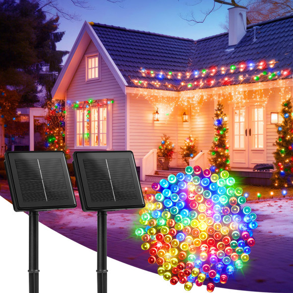2-Pack 480LED 170FT Total Solar Outdoor Lights IP65 Waterproof Solar Powered Lights with 8 Lighting Modes for Party Garden Yard Home Holiday Tree Decoration Lighting, Multicolor 2-Pack 480LED 170FT Total Solar Outdoor Lights IP65 Waterproof Solar Powered Lights with 8 Lighting Modes for Party Garden Yard Home Holiday Tree Decoration Lighting, Multicolor