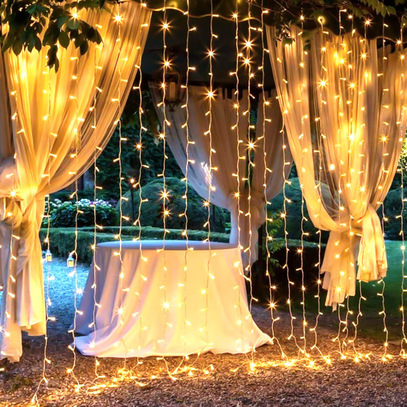 Brightown 300 LED Curtain String Lights, 9.8 FT Hanging Fairy Lights with Remote, 8 Modes, Connectable Waterproof Window Lights for Bedroom Backdrop Wedding Outdoor Christmas Party, Warm White Brightown 300 LED Curtain String Lights, 9.8 FT Hanging Fairy Lights with Remote, 8 Modes, Connectable Waterproof Window Lights for Bedroom Backdrop Wedding Outdoor Christmas Party, Warm White