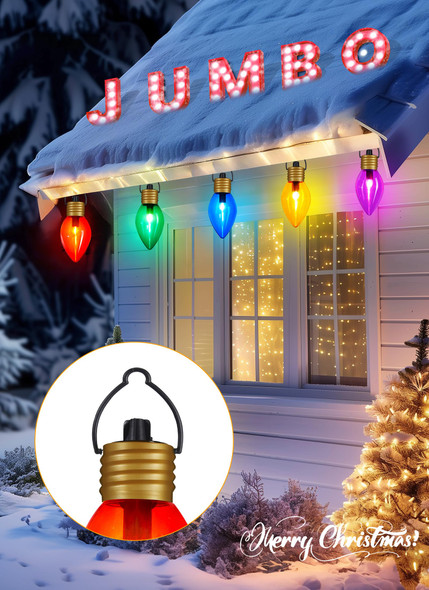 Brightown Solar Jumbo C9 Christmas Lights Outdoor - 18FT 10 LED C9 Christmas Pathway Lights with Remote, Timer,8 Modes, Solar Christmas Outdoor Decorations for Lawn Walkway Outside Holiday, Multicolor Brightown Solar Jumbo C9 Christmas Lights Outdoor - 18FT 10 LED C9 Christmas Pathway Lights with Remote, Timer,8 Modes, Solar Christmas Outdoor Decorations for Lawn Walkway Outside Holiday, Multicolor