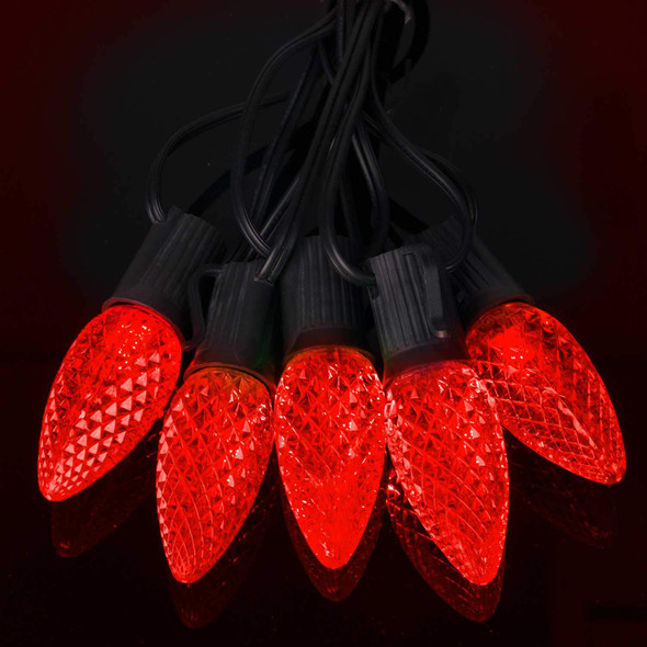 50 Pack C9 LED Replacement Christmas Light Bulb, C9 Shatterproof LED Bulb for Christmas String Light, E17 Intermediate Base, Commercial Grade Dimmable Bulbs, Red
