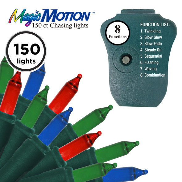 Brite Star 150 Count 8-Function Chasing Light Set - Outdoor String Lights with Twinkling, Flashing, and Steady On Modes - Ideal for Christmas Tree and Outdoor Christmas Decorations, Multi Brite Star 150 Count 8-Function Chasing Light Set - Outdoor String Lights with Twinkling, Flashing, and Steady On Modes - Ideal for Christmas Tree and Outdoor Christmas Decorations, Multi