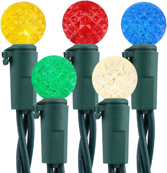 Brizled Multicolor Christmas Lights, 24.67ft G12 70 LED Christmas Lights Outdoor, Connectable 120V UL Listed Indoor Christmas Lights String Christmas Tree Lights for Xmas Tree Party Room Garden Decor