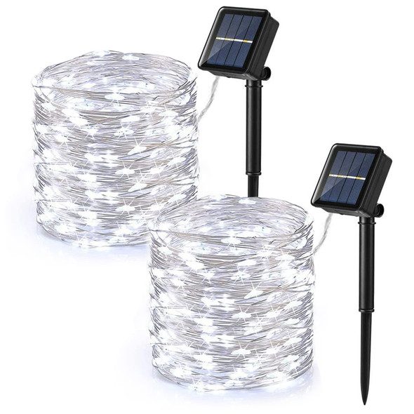 Brizled Outdoor Solar Fairy Lights 2 Pack, Total 132FT 400 LED Solar String Lights, 8 Modes Solar Christmas Lights with Memory Waterproof Outside Twinkle Lights for Indoor Wedding Party Cool White Brizled Outdoor Solar Fairy Lights 2 Pack, Total 132FT 400 LED Solar String Lights, 8 Modes Solar Christmas Lights with Memory Waterproof Outside Twinkle Lights for Indoor Wedding Party Cool White