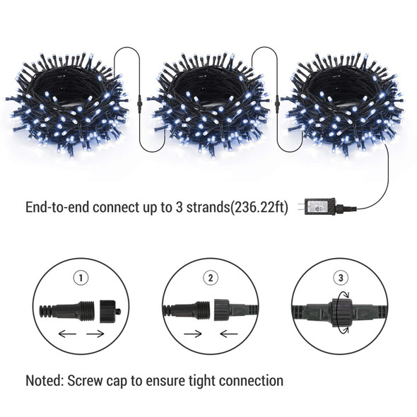 Brizled White Christmas Lights, 78.74ft 240 LED Mini String Lights Connectable, Plugin Christmas String Lights Outdoor, 8 Modes Christmas Tree Lights Waterproof for Indoor Outside Xmas Garden Decor Brizled White Christmas Lights, 78.74ft 240 LED Mini String Lights Connectable, Plugin Christmas String Lights Outdoor, 8 Modes Christmas Tree Lights Waterproof for Indoor Outside Xmas Garden Decor
