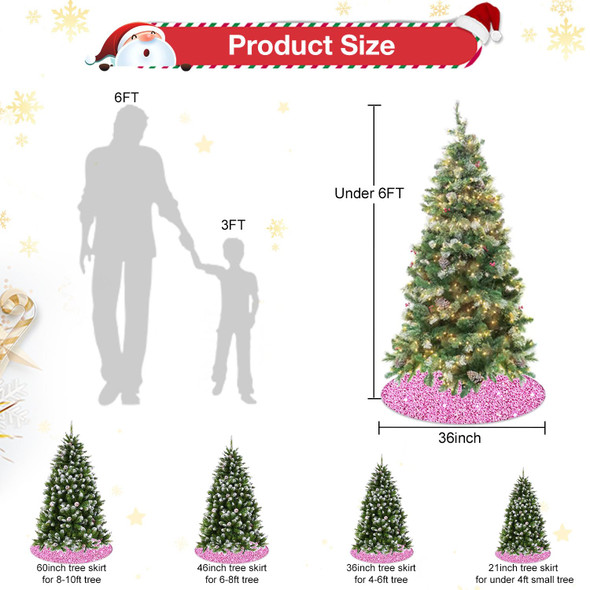 Pink Tree Skirt 36 inch Sequin Christmas Tree Skirts for 6ft Christmas Tree Sequins Embroidered Tree Skirt Round Velvet Christmas Tree Skirt Cover for Winter Holiday Family Party Tree Ornaments Pink Tree Skirt 36 inch Sequin Christmas Tree Skirts for 6ft Christmas Tree Sequins Embroidered Tree Skirt Round Velvet Christmas Tree Skirt Cover for Winter Holiday Family Party Tree Ornaments