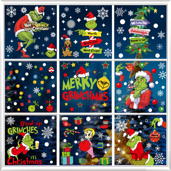 9 Sheets Christmas Window Clings Waterproof Double-Sided Static Christmas Decorations Decals Christmas Snowflake Window Stickers for Glass Windows Holiday Year Home School Party Supplies 9 Sheets Christmas Window Clings Waterproof Double-Sided Static Christmas Decorations Decals Christmas Snowflake Window Stickers for Glass Windows Holiday Year Home School Party Supplies