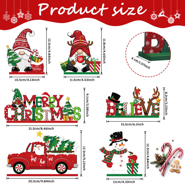 Capoda 6 Pcs Christmas Table Decorations Wooden Christmas Table Centerpieces Xmas Snowman Santa Claus Gnome Table Signs Merry Christmas Table Toppers for Holiday Party Supplies (Red, White) Capoda 6 Pcs Christmas Table Decorations Wooden Christmas Table Centerpieces Xmas Snowman Santa Claus Gnome Table Signs Merry Christmas Table Toppers for Holiday Party Supplies (Red, White)