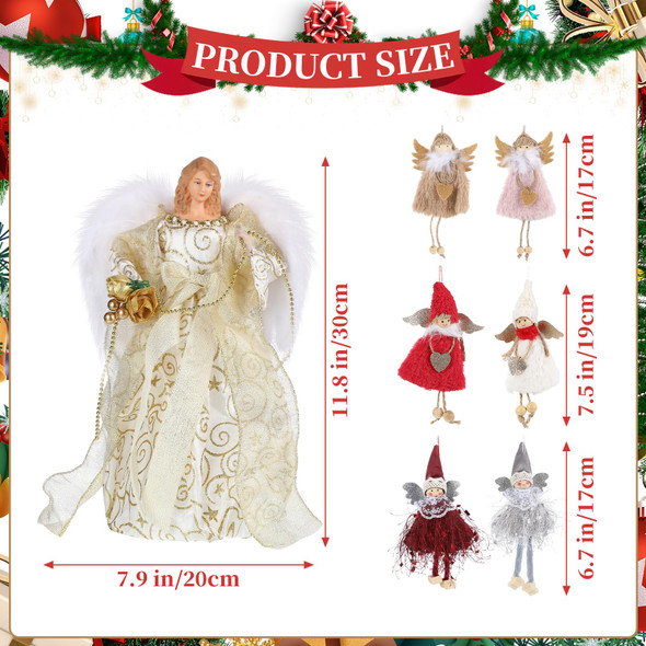 Capoda 7 Pcs Christmas Angel Treetop Christmas Tree Ornament Figurine Tree Topper Christmas Tree Decor Tree Doll Ornament for Home Indoor Home Decor Xmas Year Party Christmas Party Favor Capoda 7 Pcs Christmas Angel Treetop Christmas Tree Ornament Figurine Tree Topper Christmas Tree Decor Tree Doll Ornament for Home Indoor Home Decor Xmas Year Party Christmas Party Favor