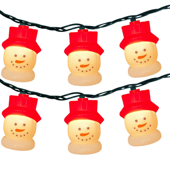 10 Lights Christmas Snowmen Head String Lights, 8.5FT Christmas String Lights with 10 Snowman Lights, Indoor Outdoor Xmas Tree Home Holiday Decorations