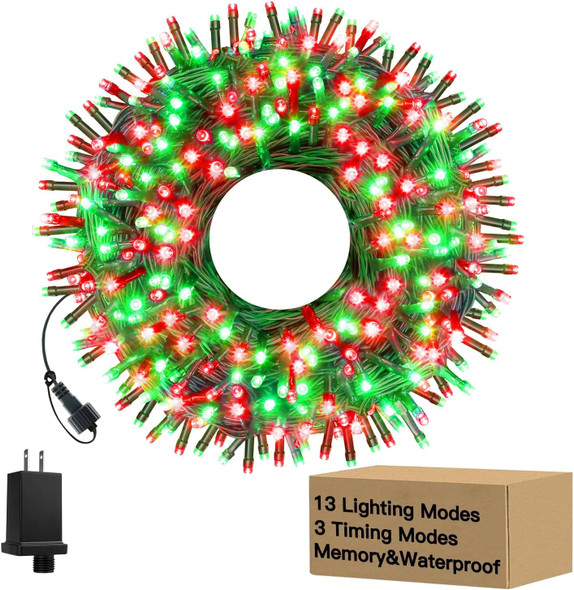 240LED 88Ft Christmas Lights with Memory, 13 Modes Waterproof Xmas String Lights Outdoor with Timer, Christmas Decorations for Indoor Patio Garden Party Home(Red&Green) 240LED 88Ft Christmas Lights with Memory, 13 Modes Waterproof Xmas String Lights Outdoor with Timer, Christmas Decorations for Indoor Patio Garden Party Home(Red&Green)