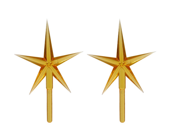 Creative Hobbies Gold Stars for Ceramic Christmas Tree Lights Plastic Light Decorations - Replacement Parts Christmas Tree Ornaments 2 Pack