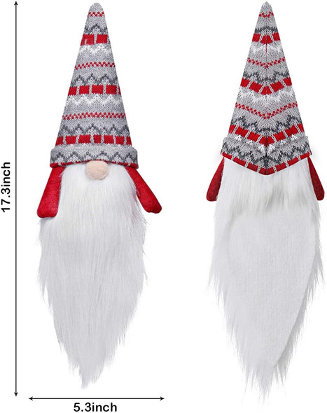 D-FantiX Christmas Gnome Wine Bottle Covers, 4 Pack Handmade Tomte Swedish Gnomes Wine Bottle Toppers Decorative Santa Scandinavian Plush Christmas Decorations Year Dining Table Decor Party