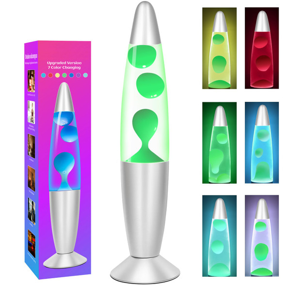 LED Green Liquid Motion Lamp: Color Changing Night Light for Kids Adults, 13" Small Table Lamps for Home Bedroom Decor, Christmas Lights Indoor Decorations, Birthday s for Boys Girls