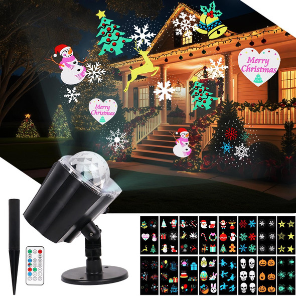 Christmas Projector Lights with Remote, 16 Colorful Modes & 6 Patterns Each, Waterproof Outdoor Holiday Projection Light, Adjustable Size for Rain & Snow, Perfect for Yard, Garden, Home Décor