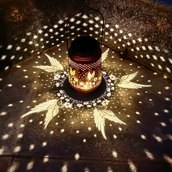 Hummingbird Solar Lantern Outdoor Hanging, Metal Bird Decor Waterproof LED Decorative Light for Garden Patio Yard Lawn Backyard Front Porch, Christmas Thanksgiving Birthday s for Women Mom Grandma