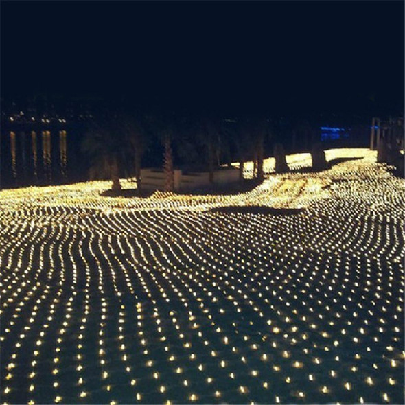 LED Net Mesh String Fairy Light Warm White, 9.8ft x 6.6ft 204 LEDs 8 Modes, LED Indoor Outdoor String Lights Waterproof Wedding Party Garden Room Christmas Holiday Decorative Light