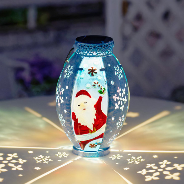 Christmas Solar Lanterns Outdoor Waterproof, Santa Claus Hanging Solar Christmas Lantern Lights for Outside Yard Patio Porch Garden, Solar Christmas Decorations s for Kids Women Adults
