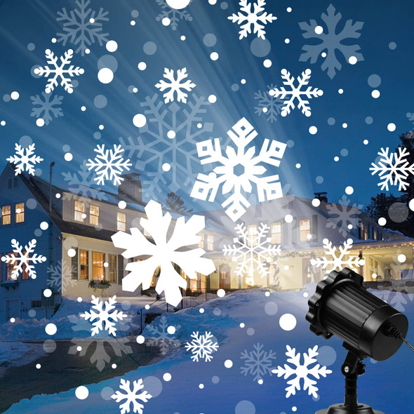 est Snowfall Christmas Light Projector, Indoor Outdoor Holiday Night Light Projector, Rotating Snow Falling Projector Lamp for Halloween Xmas Year Wedding Garden Landscape Decorative