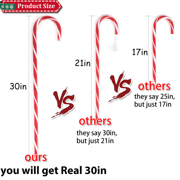 35" Christmas Candy Cane Lights - 20 Pack 8 Modes,30V LED Candy Cane Lights Christmas Decor, Outdoor Christmas Decorations, for Yard Lawn Garden or Pathwayn